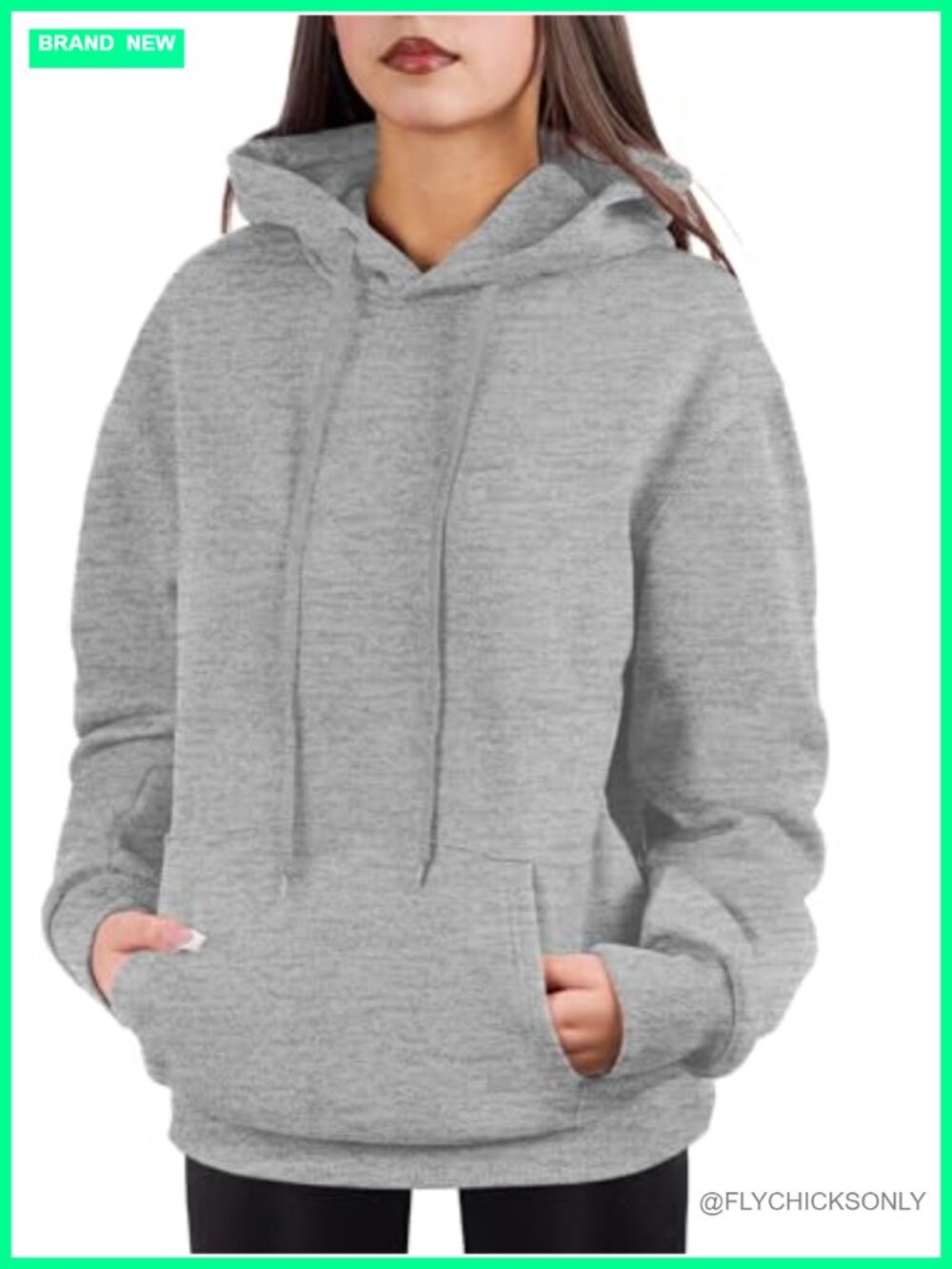 Oversized Pullover Hoodie Women Soft Fleece Cotton Blend Cozy Sweatshirt